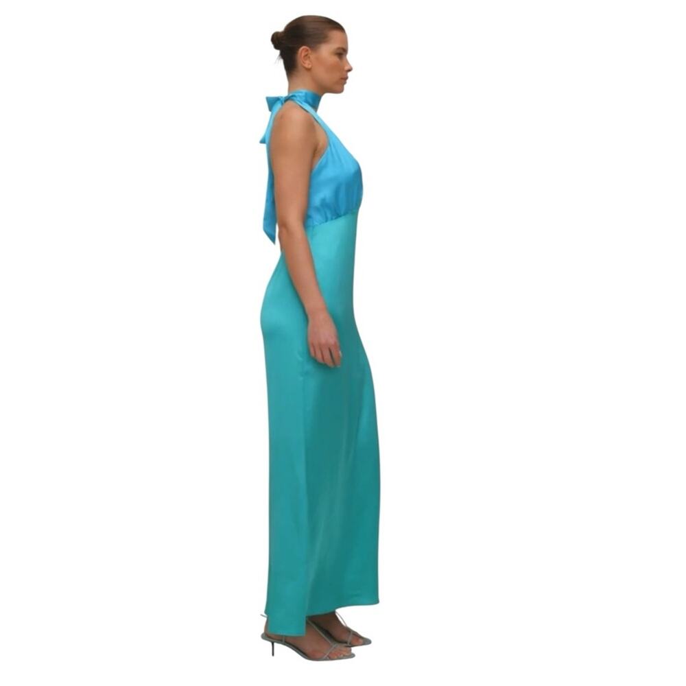 The Wolf Gang Halter Slip Dress Oahu Blue Green Size XS - Picture 8 of 12